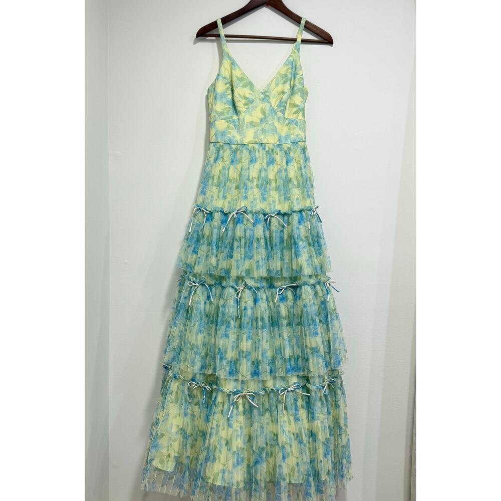 NEW Hutch Floral Tulle Tiered Maxi Dress Size S